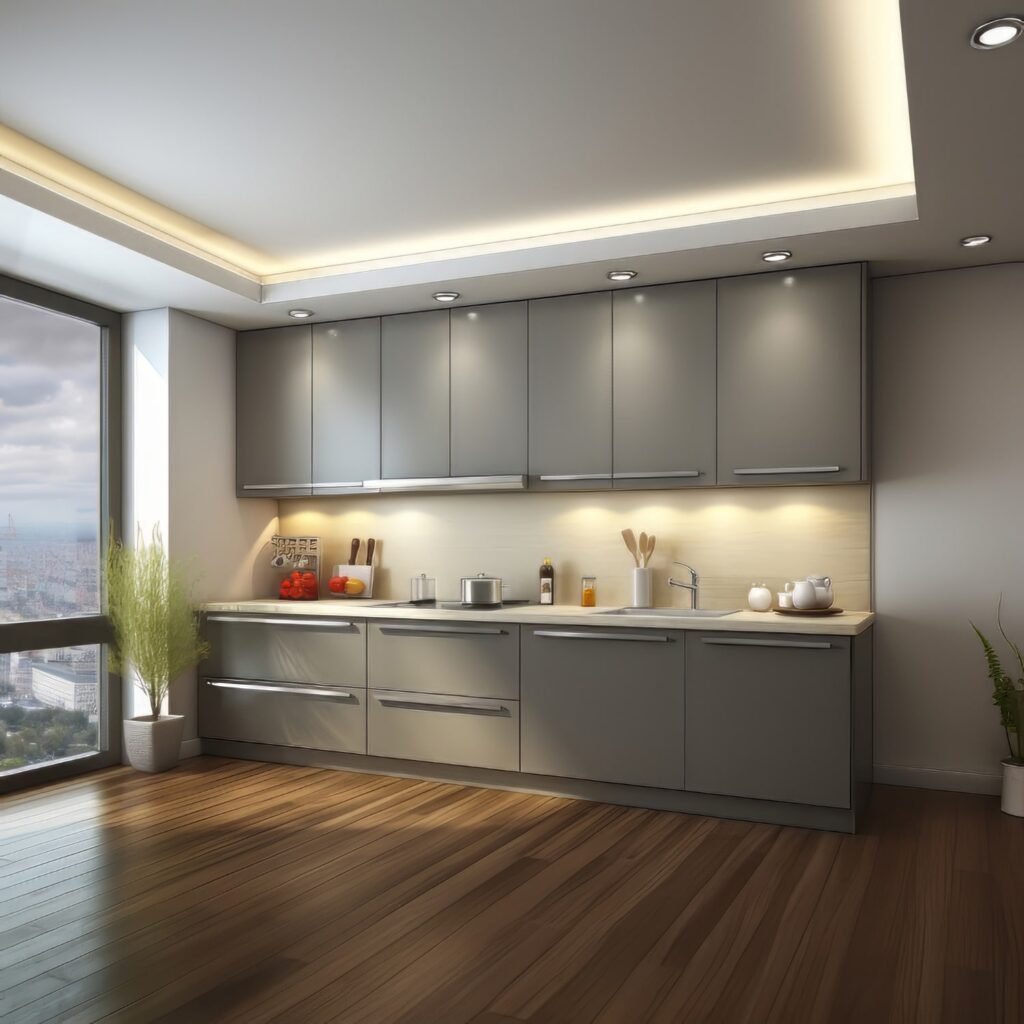 wooden tiles in kitchen